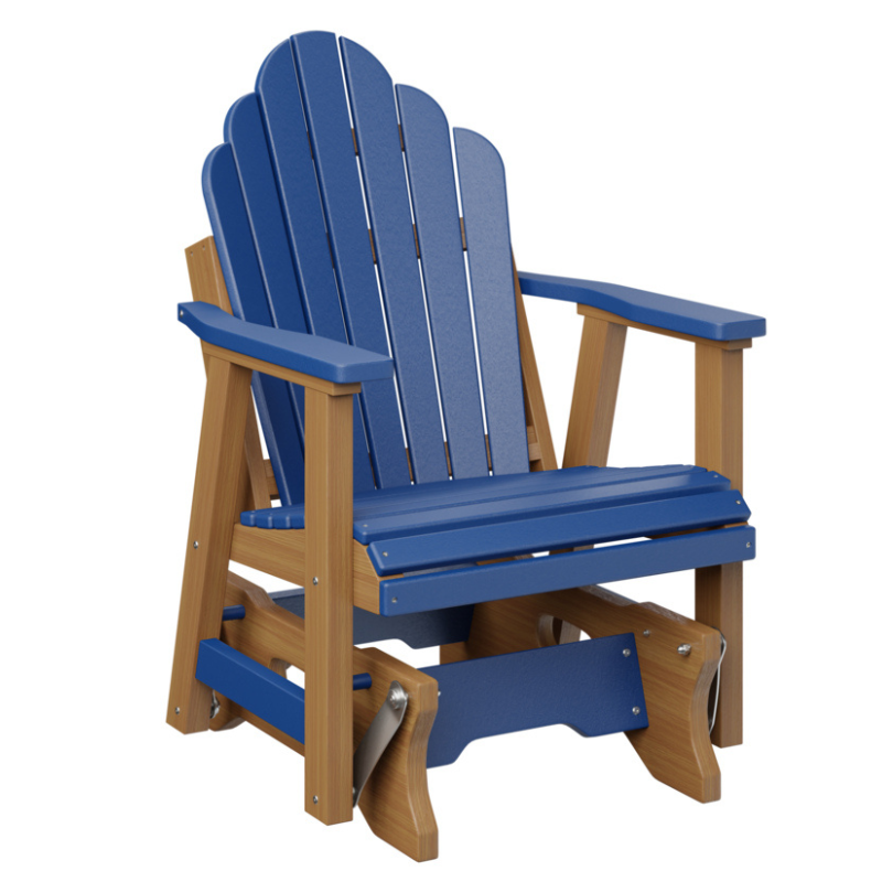 2ft. Cozi Back Single Glider by Berlin Gardens - Pacific Blue + Natural Teak