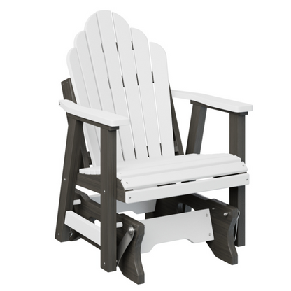 2ft. Cozi Back Single Glider by Berlin Gardens - White + Wood Grain Dark Gray 