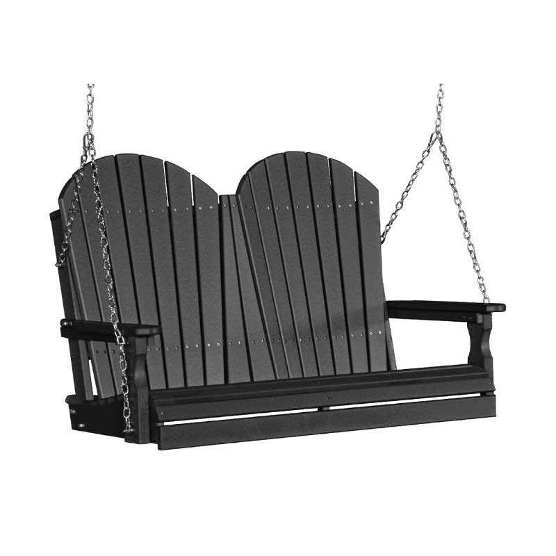 Black Adirondack Porch Swing (Poly) - Easy Breezy Porch Swings