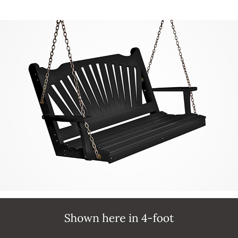 Black Fanback Porch Swing