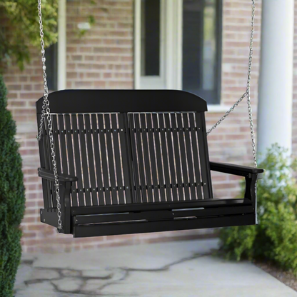 Black Classic Highback Porch Swing (Poly)