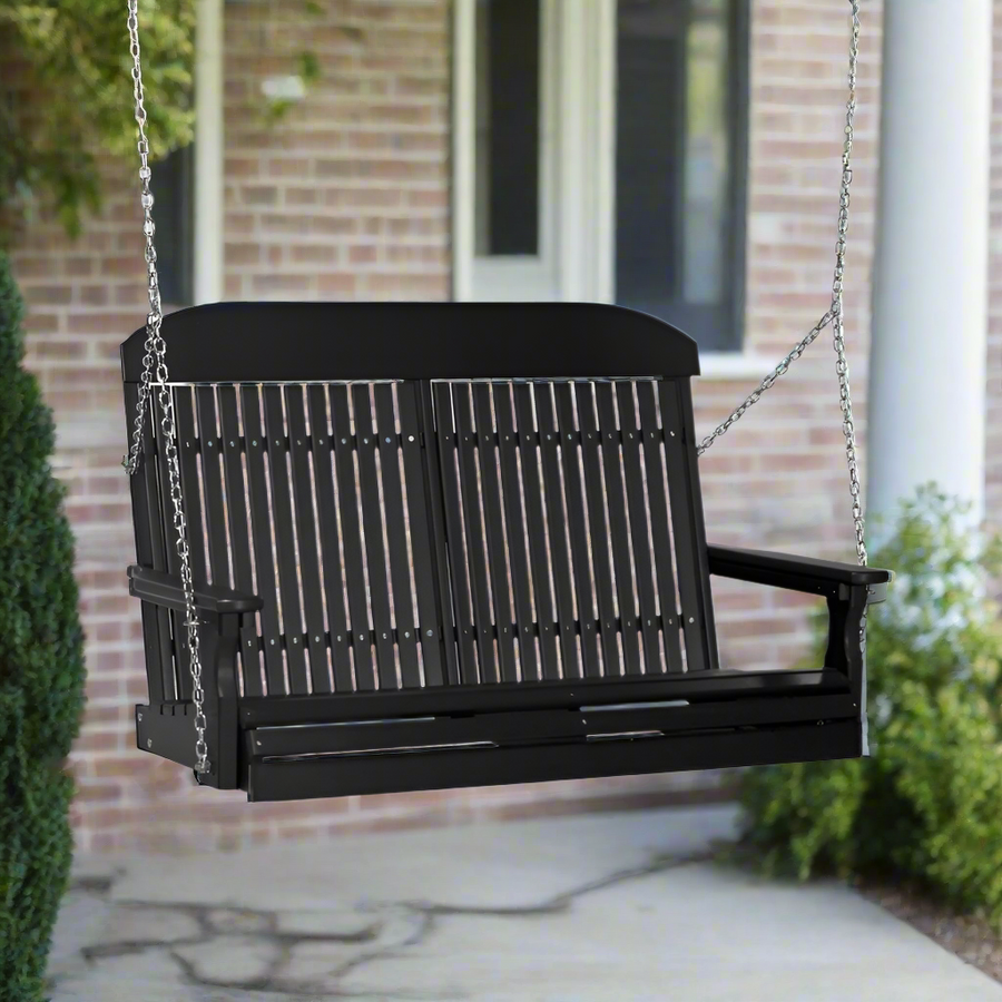 4-Foot Black Classic Porch Swing