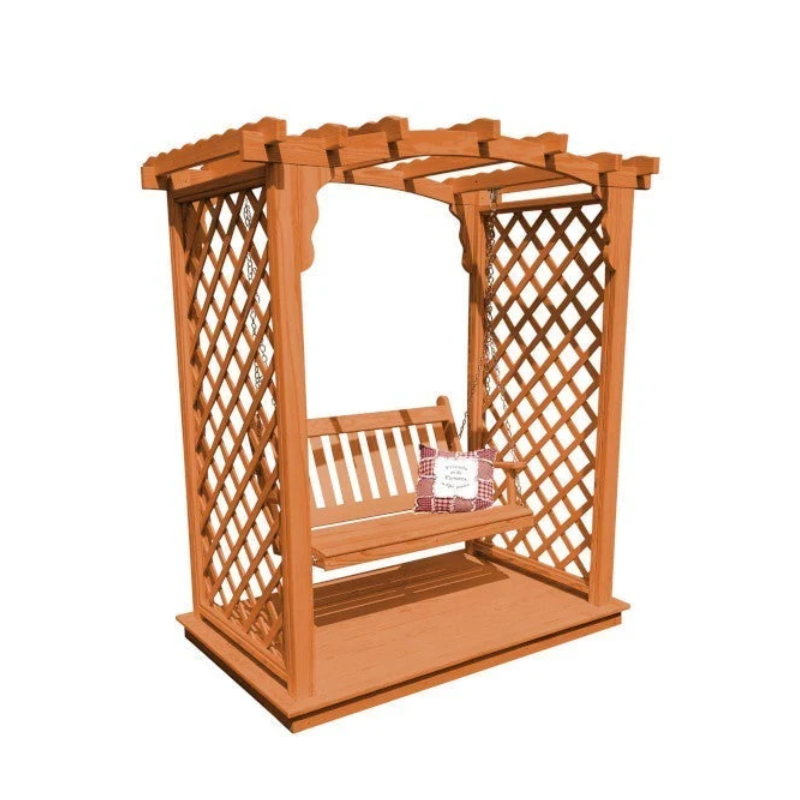 Jamesport Arbor with Deck & Swing - Easy Breezy Porch Swings