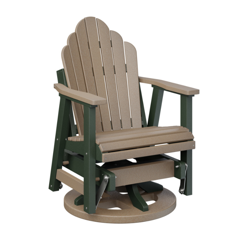 Cozi Back Swivel Glider - Weatherwood + Green