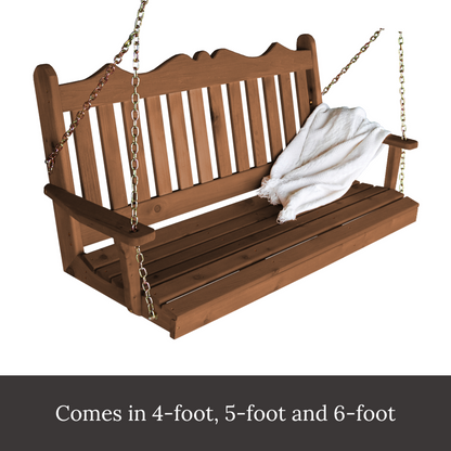 Solid Cedar Porch Swing - Easy Breezy Porch Swings