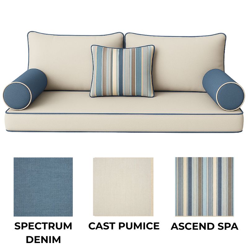 Zen & Denim Sunbrella Swing Bed Cushion Set - Easy Breezy Porch Swings