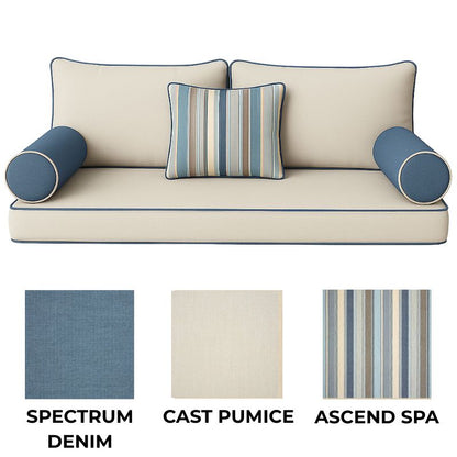 Zen & Denim Sunbrella Swing Bed Cushion Set - Easy Breezy Porch Swings