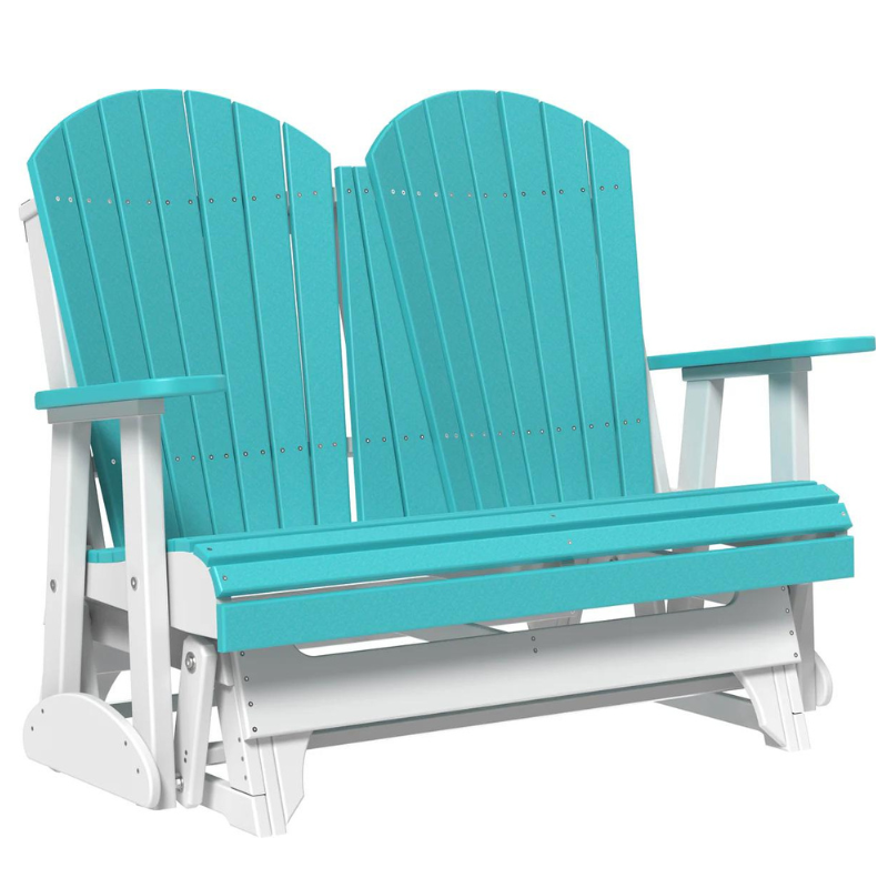 4ft. Adirondack Glider by LuxCraft - Aruba + White