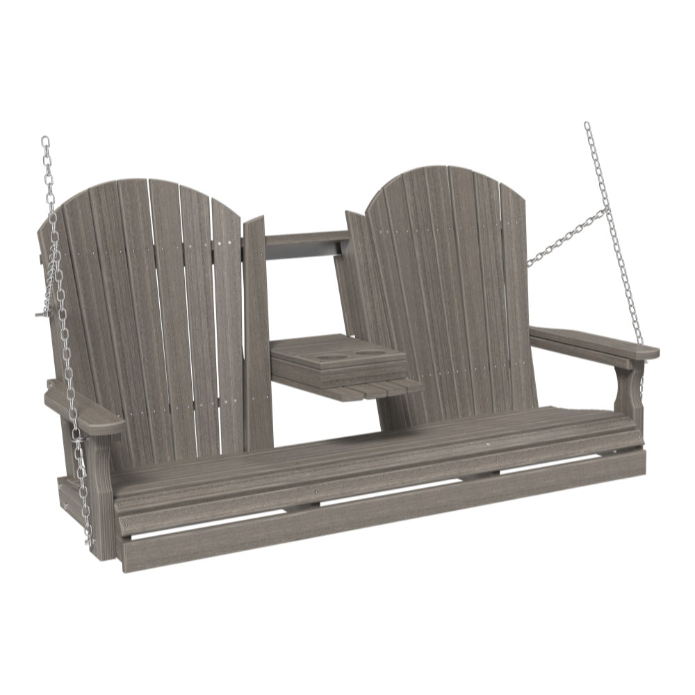 LuxCraft Adirondack Console 5 Foot Poly Porch Swing