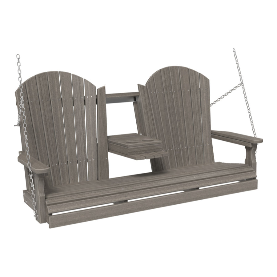 5-Foot Adirondack Poly Porch Swing with Console