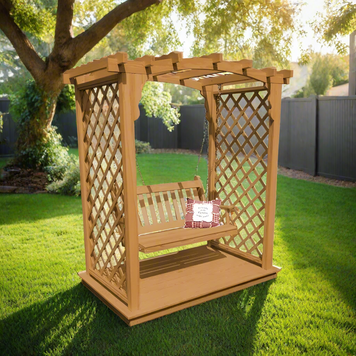 Jamesport Arbor with Deck & Swing - Easy Breezy Porch Swings