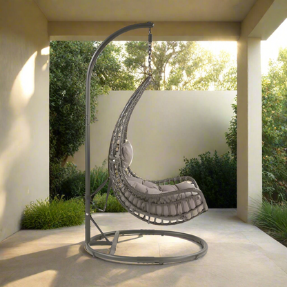 Uzae Patio Hanging Chair with Stand