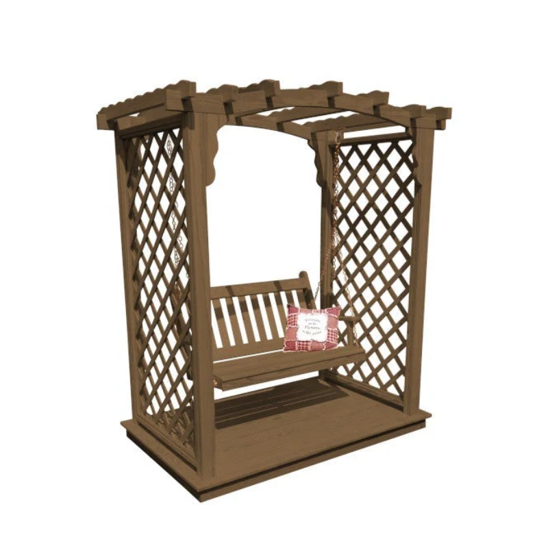 Jamesport Arbor with Deck & Swing - Easy Breezy Porch Swings