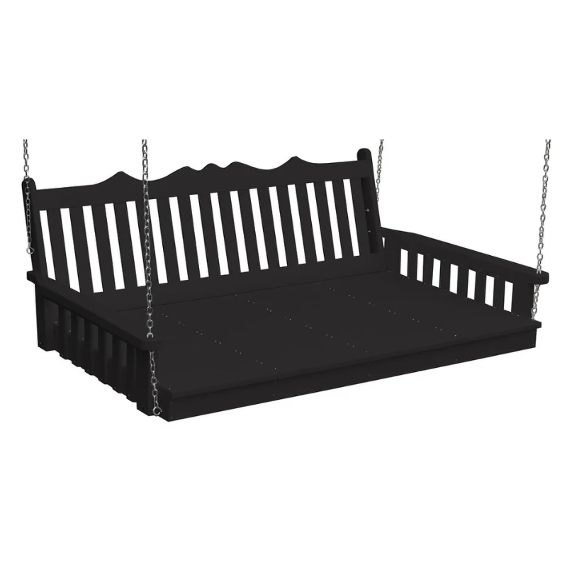 75" Poly Royal English Swing Bed Black