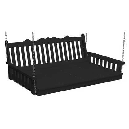 75" Poly Royal English Swing Bed Black