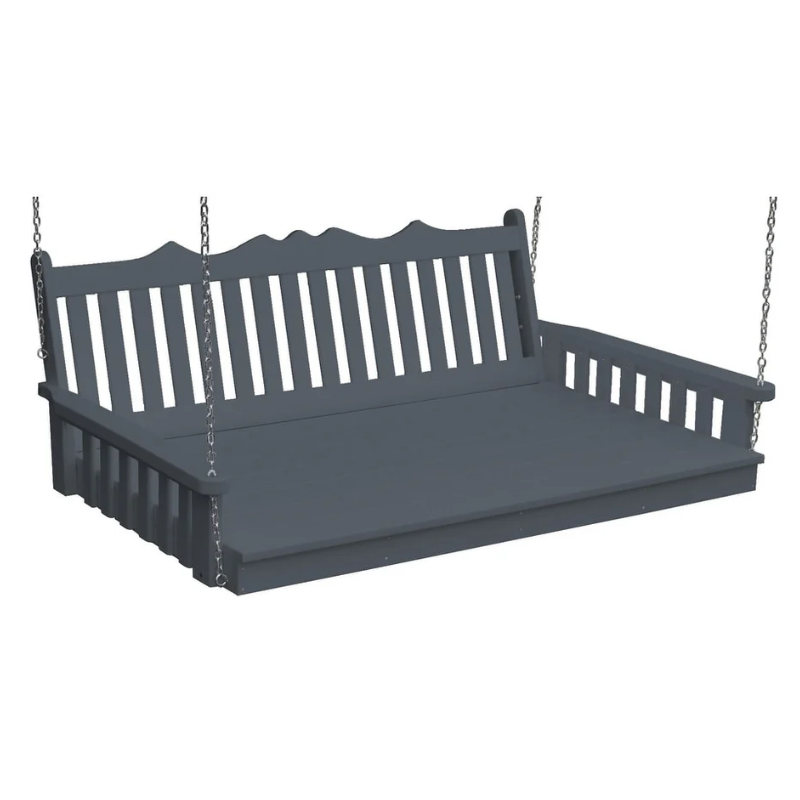 75" Poly Royal English Swing Bed Dark Gray