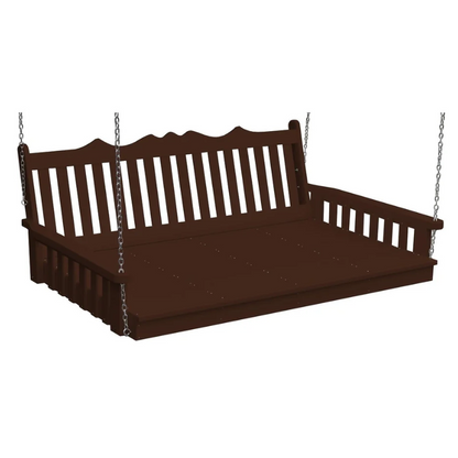 75" Poly Royal English Swing Bed Tudor Brown
