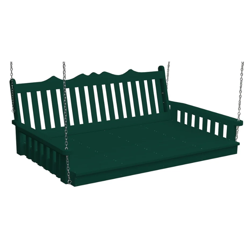 75" Poly Royal English Swing Bed Turf Green