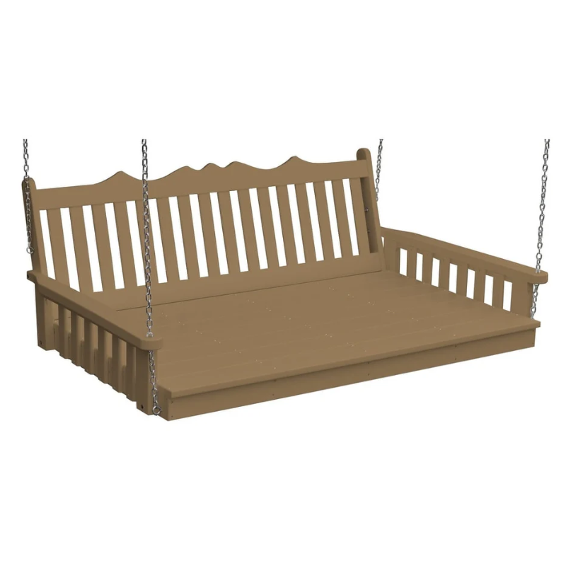 75" Poly Royal English Swing Bed Weather Wood