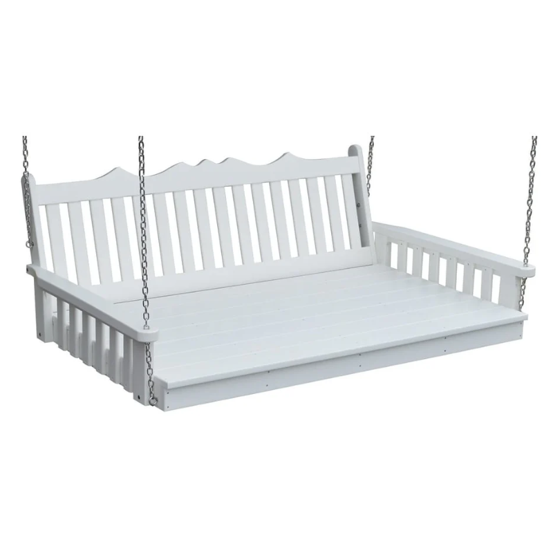 75" Poly Royal English Swing Bed White