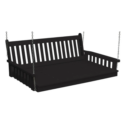 75" Poly Traditional English Swing Bed Black