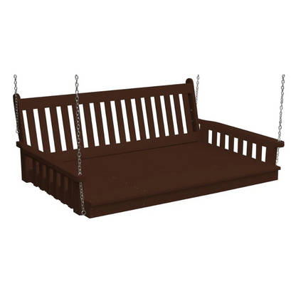 75" Poly Traditional English Swing Bed Tudor Brown