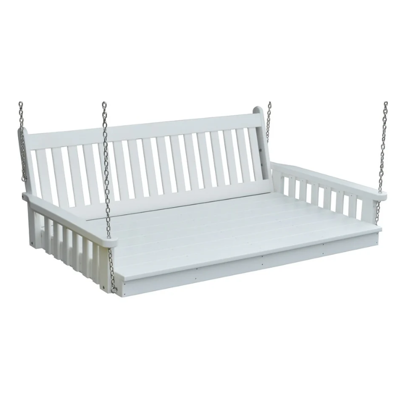 75" Poly Traditional English Swing Bed White