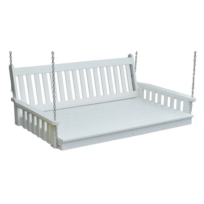 75" Poly Traditional English Swing Bed White
