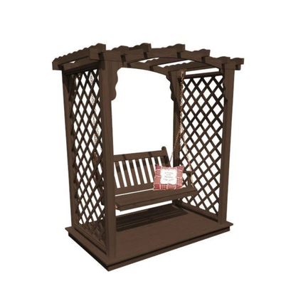 Jamesport Arbor with Deck & Swing - Easy Breezy Porch Swings