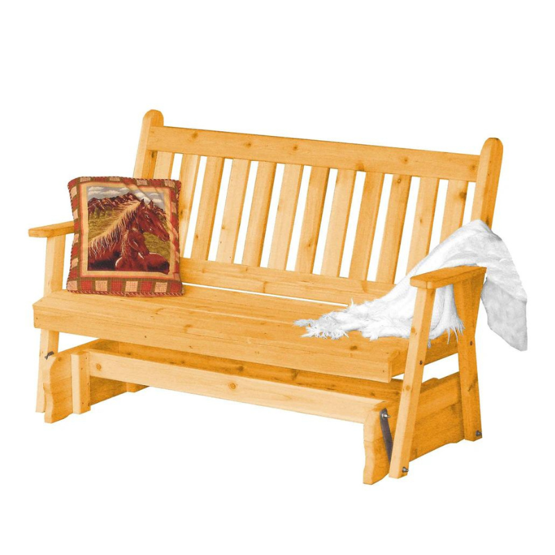 Traditional English Red Cedar Porch Glider - Easy Breezy Porch Swings