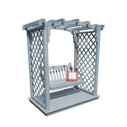 Jamesport Arbor with Deck & Swing - Easy Breezy Porch Swings