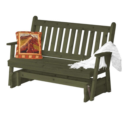 Traditional English Red Cedar Porch Glider - Easy Breezy Porch Swings