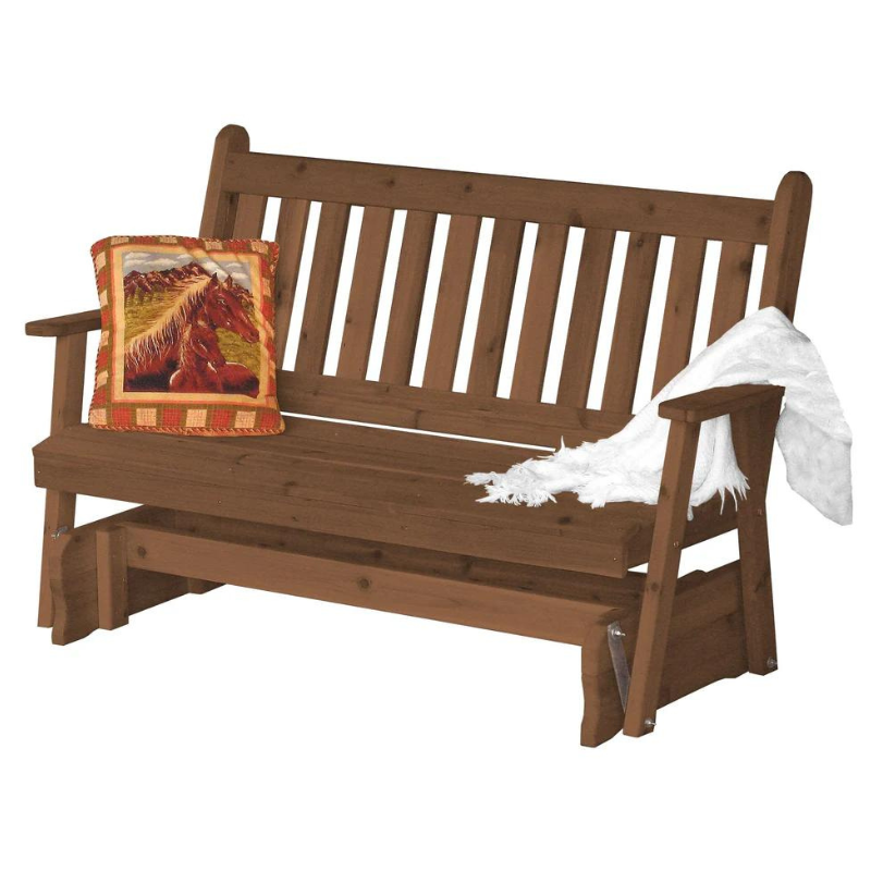 Traditional English Red Cedar Porch Glider - Easy Breezy Porch Swings