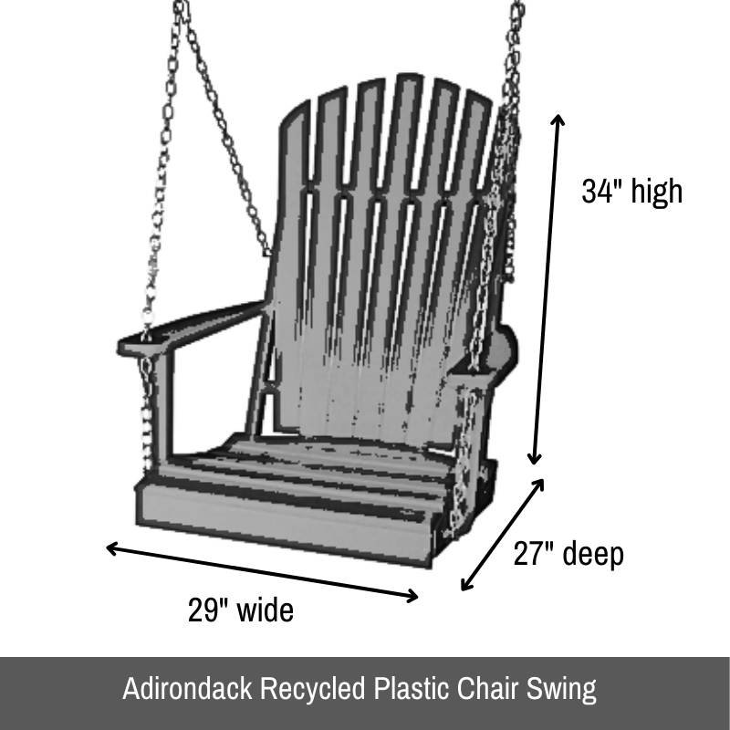 Adirondack Poly Recycled Plastic Chair Swing - Easy Breezy Porch Swings