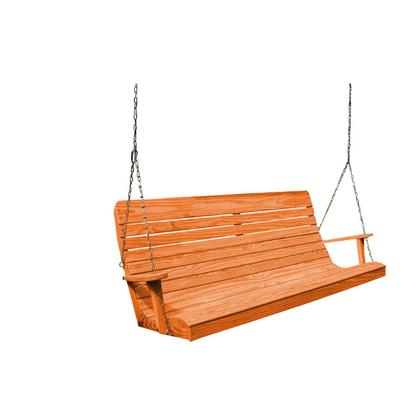 Black Ashby Porch Swing (Pine) -Redwood Stain