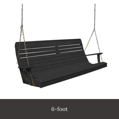 Black Ashby Porch Swing (Pine) - Black 6 foot