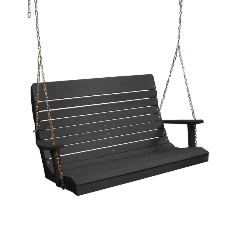 Black Ashby Porch Swing (Pine) - Charcoal Stain1