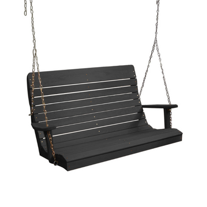 Black Ashby Porch Swing (Pine) - Charcoal Stain1