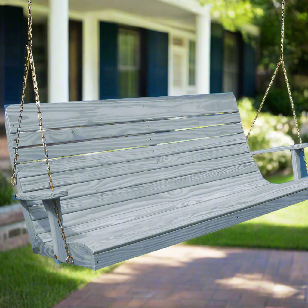 Black Ashby Porch Swing (Pine) - Gray Stain