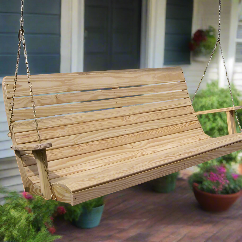 Black Ashby Porch Swing (Pine) - Unstained