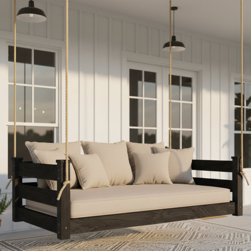 wood swing bed pine twin size