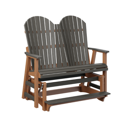 Comfo Back Double Counter Glider - Wood Grain Dark Gray + Burgundy