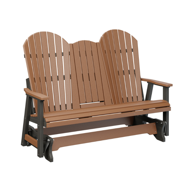 Comfo Back Three Seat Glider with Console - Chocolate Brown + Black