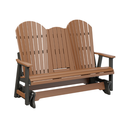 Comfo Back Three Seat Glider with Console - Chocolate Brown + Black