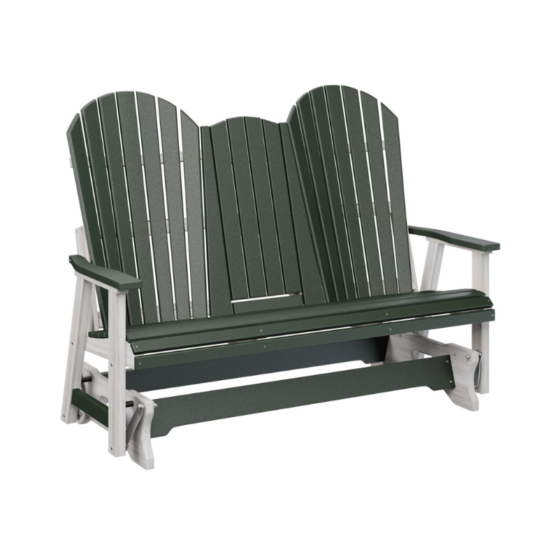 Comfo Back Three Seat Glider with Console - Green+ White