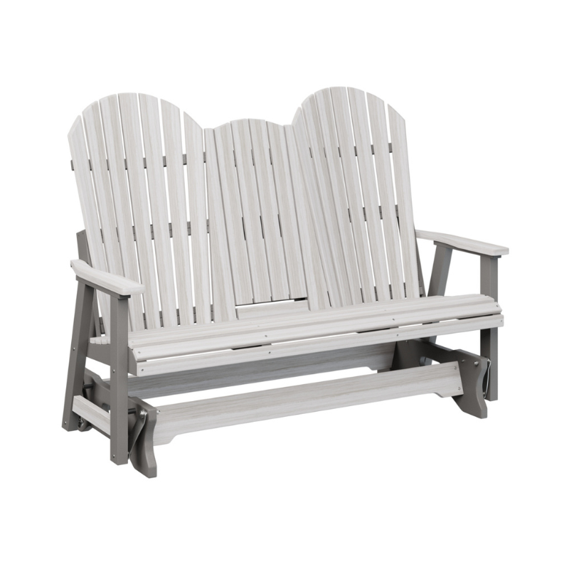 Comfo Back Three Seat Glider with Console - White + Smoke Gray