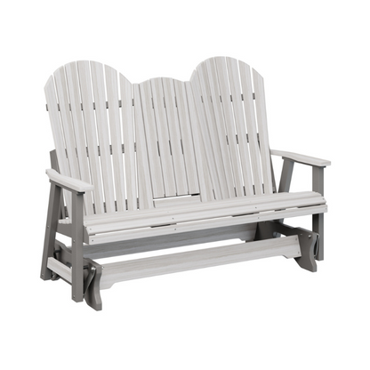 Comfo Back Three Seat Glider with Console - White + Smoke Gray