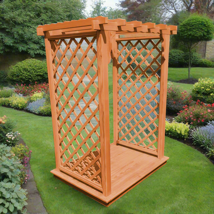 Covington Arbor + Deck - Redwood Stain1