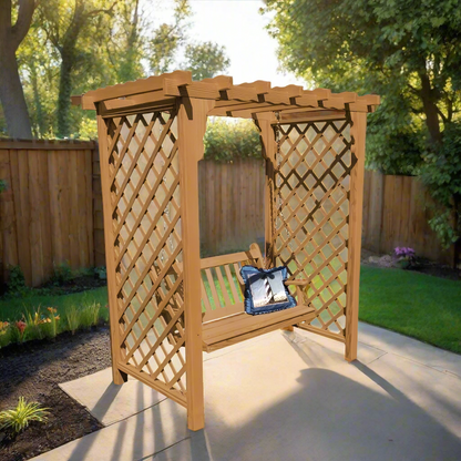 Covington Arbor & Swing - Natural Stain