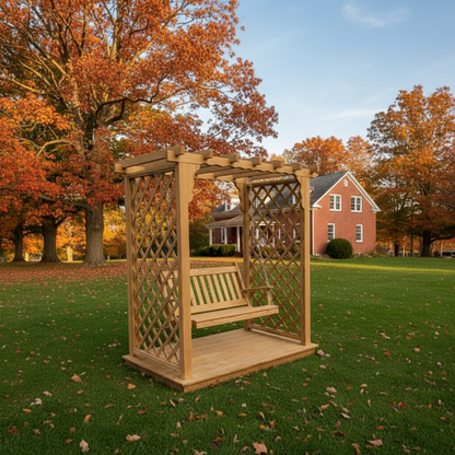 cedar arbor trellis swing